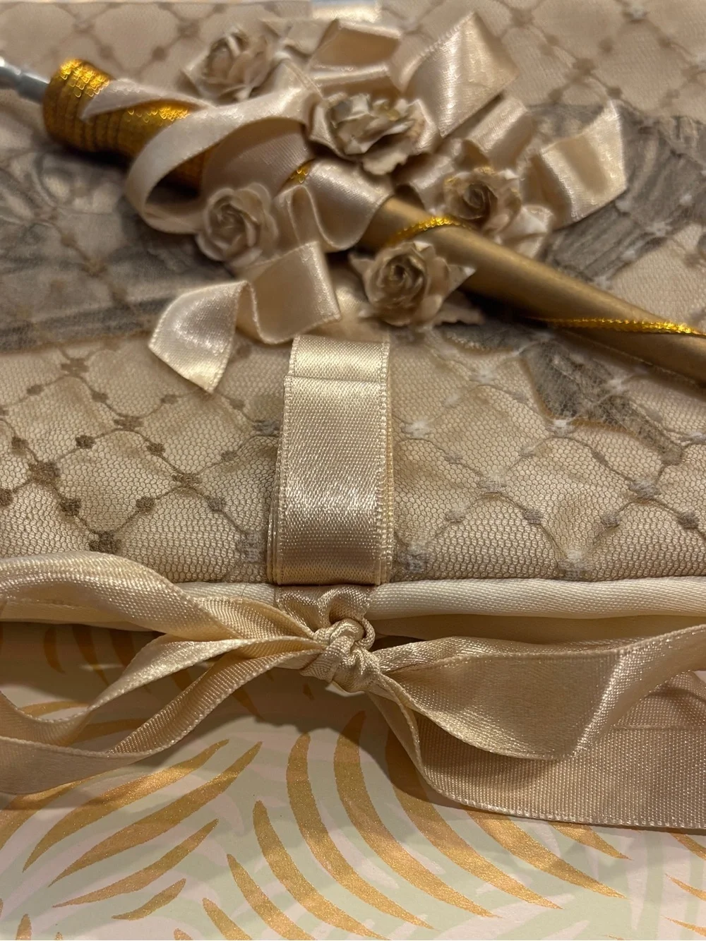 ⚜️ Handmade Champagne Silk & Lace Journal Cover ⚜️